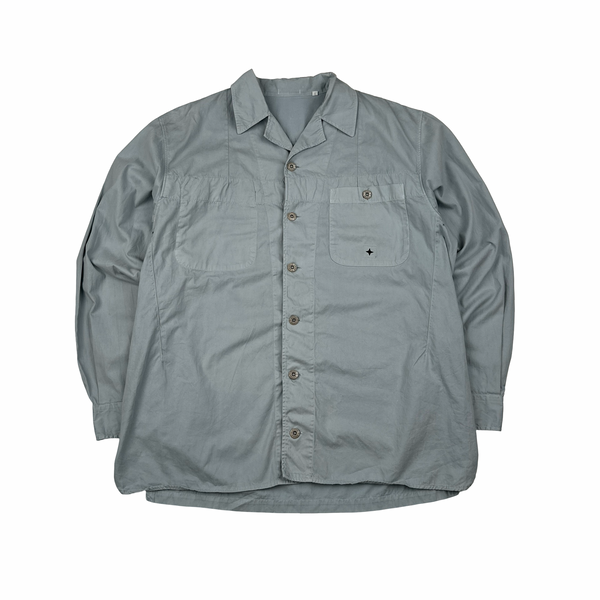 Stone Island Vintage 2001 Cotton Longsleeve Sleeve Compass Buttoned Shirt - XL