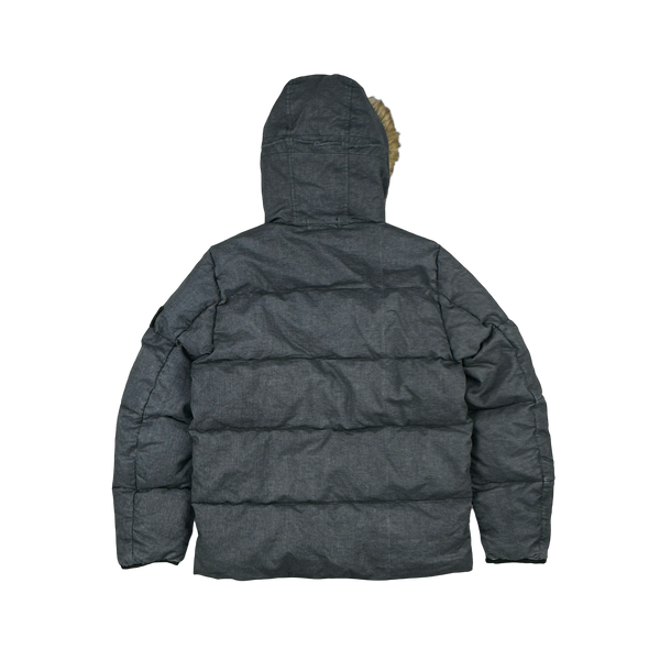 Stone Island 2018 Grey Lino Resinato Down-TC Puffer Jacket - Medium