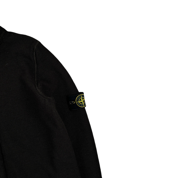 Stone Island 2006 Brown Knit Hooded Wool Buttoned Jumper - Small