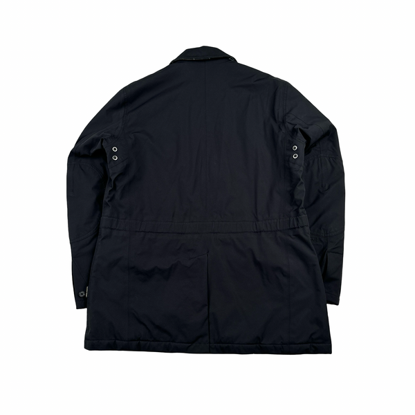 Barbour Multi Pocket Black Goretex Quilted Field Jacket - Medium