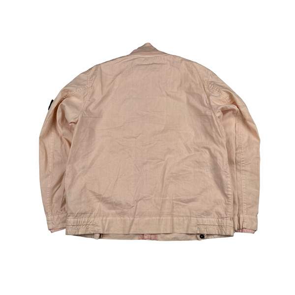 Stone Island 2002 Salmon Pink Lino Flax Blend Zipped Jacket - XL