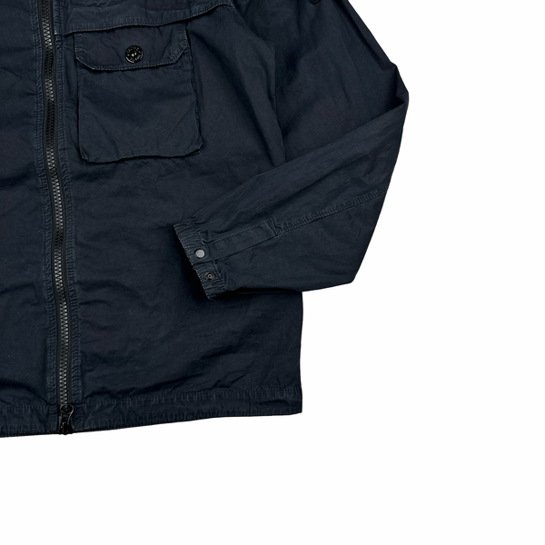 Stone Island 2020 Black Zipped Cotton Overshirt - Medium