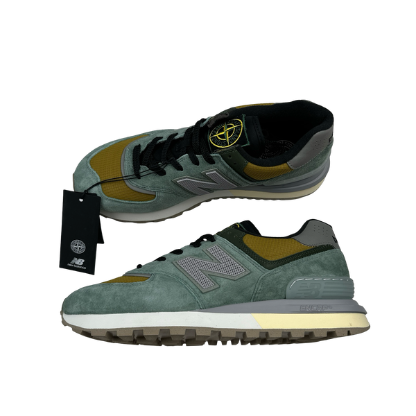 Stone Island x New Balance 574 Green Legacy Trainers - UK 10
