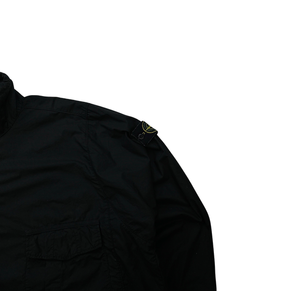 Stone Island 2023 Black Cotton Smock Overshirt - Large