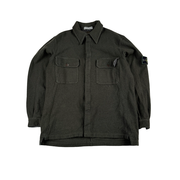 Stone Island Vintage Grey 1998 Wool Overshirt - Medium