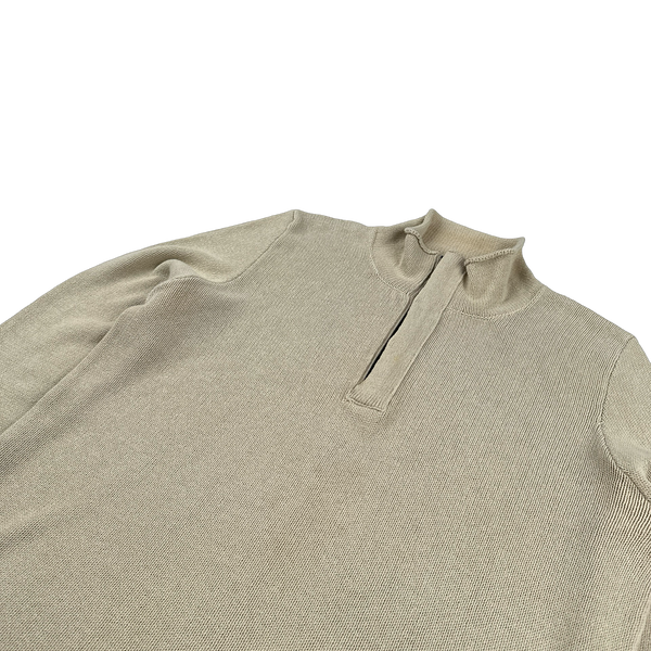 Stone Island 2003 Beige Silk Blend Vintage Knit Pullover - XL