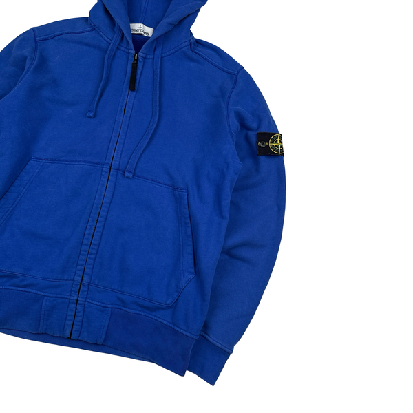 Stone Island Electric Blue 2017 Zipped Hoodie - Large