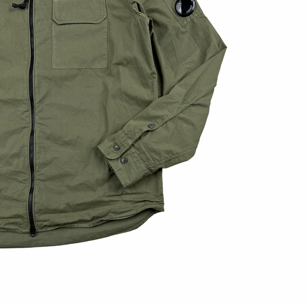 CP Company Cotton Green Zipped Overshirt - XL