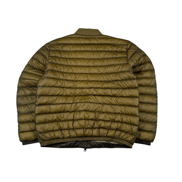 CP Company Khaki DD Shell Collar Puffer Bomber Jacket - Medium
