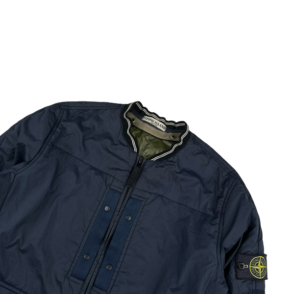 Stone Island Navy Nylon Padded Bomber Jacket - Medium