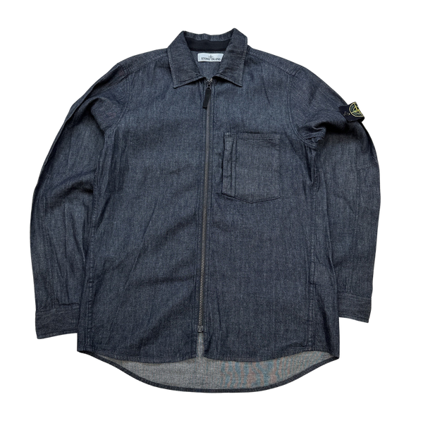 Stone island denim overshirt outlet