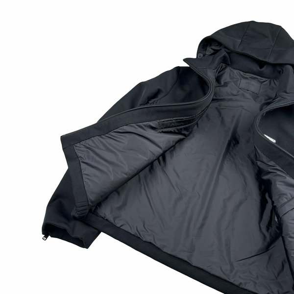 Prada Black Giubbotti Quilted Zipped Triangle Logo Jacket - XL