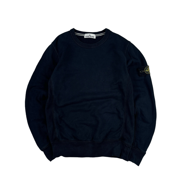 Stone Island 2015 Navy Cotton Crewneck Sweatshirt - Medium