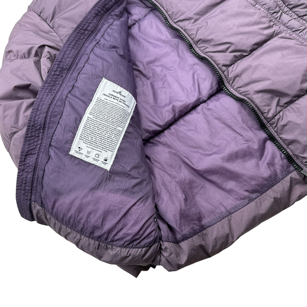 Stone Island Lavender Purple Crinkle Reps Puffer Jacket - Medium