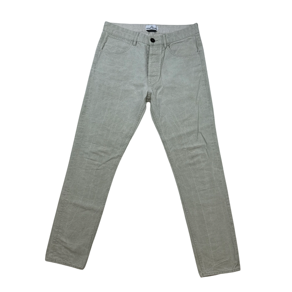 Stone Island Light Grey Panama Placcato Denim Jeans - Medium
