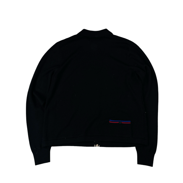 Fred Perry Bradley Wiggins Black Zipped Collared Knit Jumper - Large