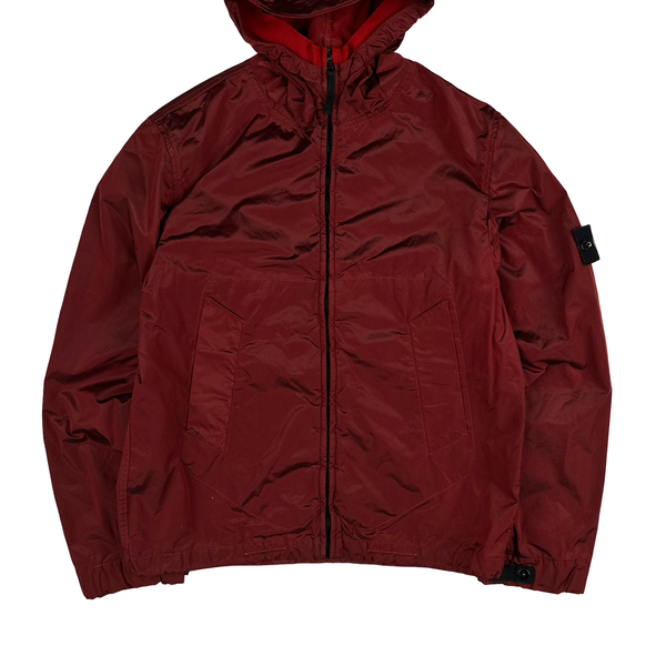 Stone Island 2005 Red Velvet Lined Shimmer Jacket - Medium