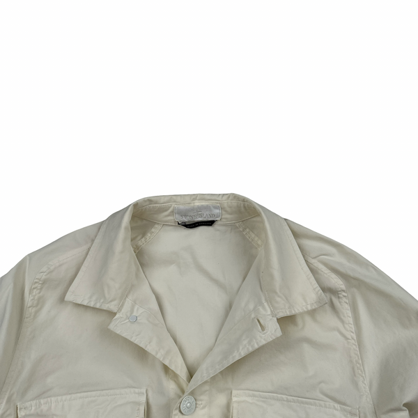 Stone Island 2020 White Thick Cotton Ghost Piece Overshirt - Large