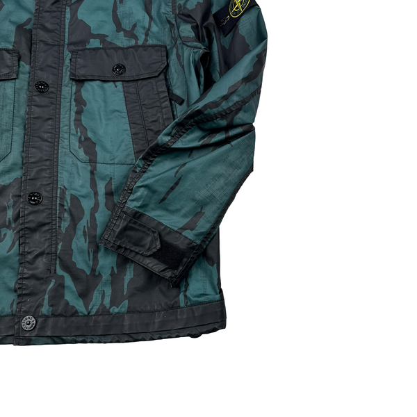 Stone Island 2015 Reverse Colour Process Raso Gommato Flowing Camo Jacket - Medium