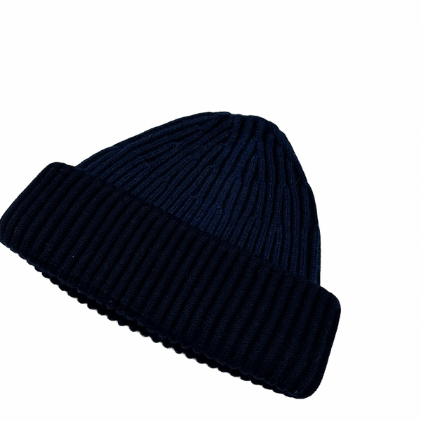 Stone Island 2014 Blue Two Tone Ribbed Wool Beanie