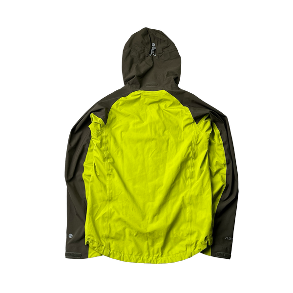 RAB Dark Green/Neon Yellow Neo Zipped Waterproof Rain Jacket - Small