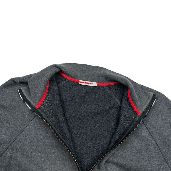 Prada Grey Lightweight Wool Zipped Knit Jumper - Large