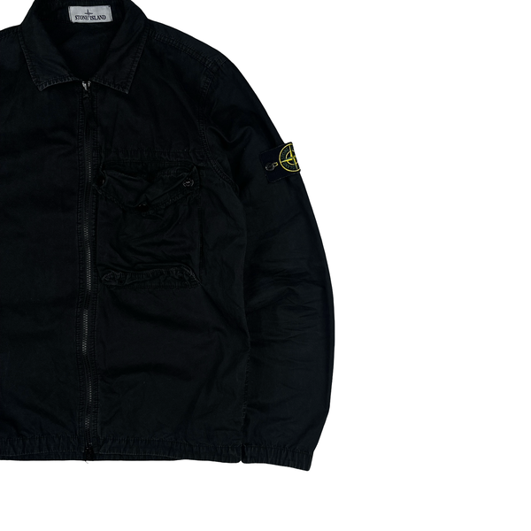 Stone Island 2021 Black Cotton Overshirt - Small