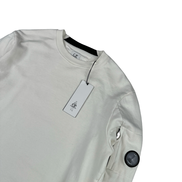 CP Company White Cotton Crewneck Sweatshirt - Medium
