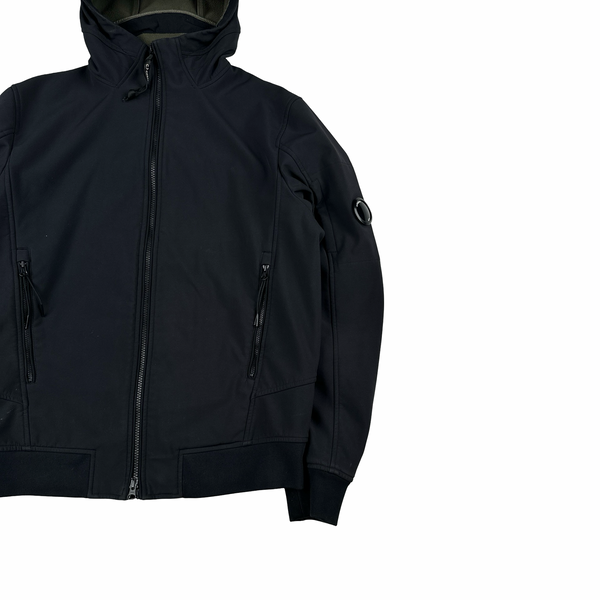 CP Company Navy Fleece Lined Soft Shell Lens Jacket - Small