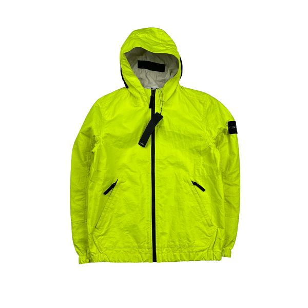 Stone Island 2016 Rare Neon Yellow Featherweight Leather Jacket - Medium