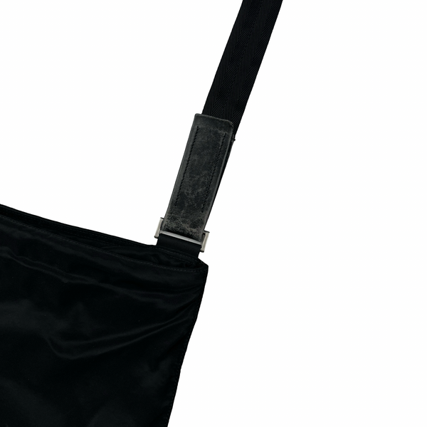 Prada Black Nylon Emblem Side Bag