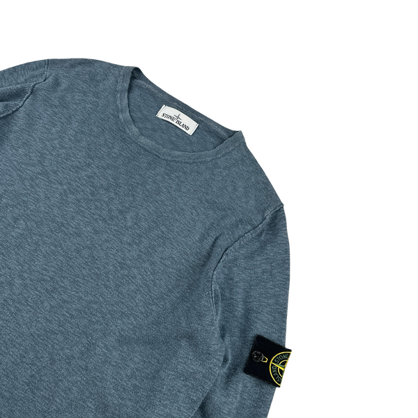 Stone Island 2017 Blue Soft Knit Crewneck - Large