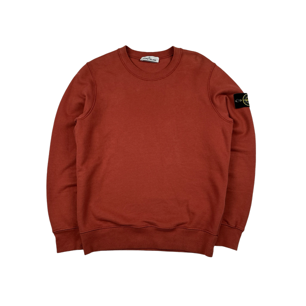 Stone Island 2021 Brick Red Crewneck Sweatshirt - Small