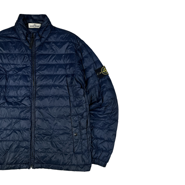 Stone Island Blue Micro Rip Stop Down Packable Jacket - XL