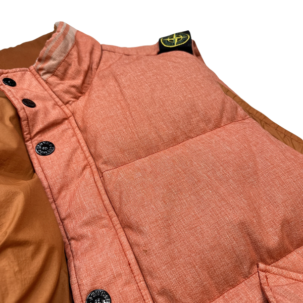 Stone Island 2014 Salmon Mix Fibre Watro Tela Down Filled Gilet - XXL