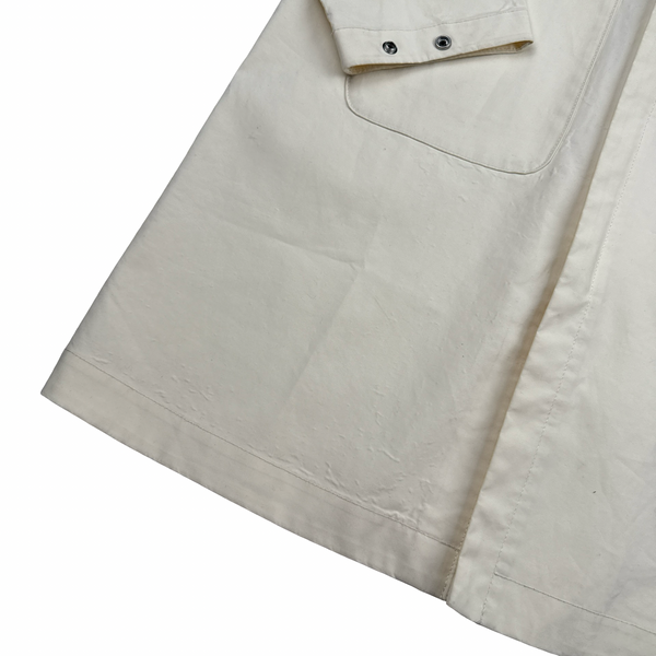 Stone Island 2017 White Ghost Piece Mac Supima 2L Long Jacket - Small