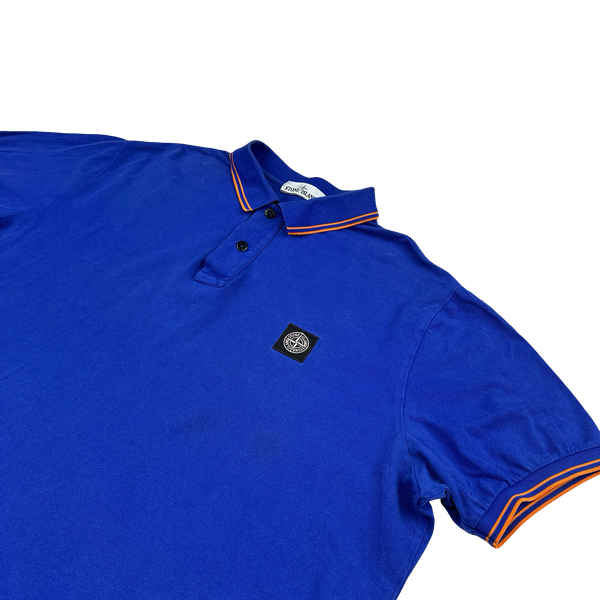 Stone Island 2018 Blue Orange Piped Polo Shirt - 3XL