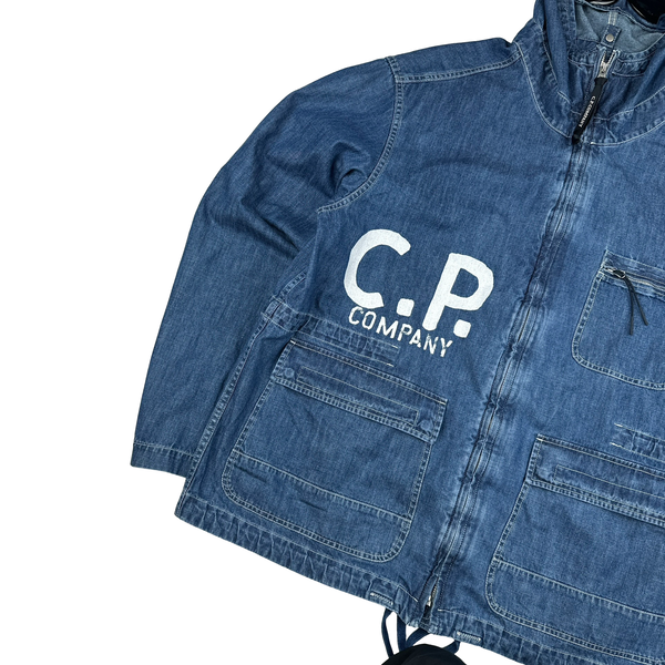 CP Company Indigo Blu Denim Goggle Jacket - XXL