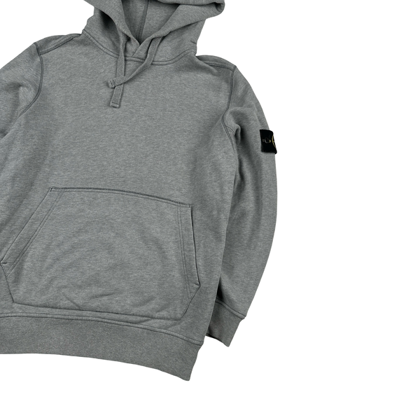 Stone Island 2018 Grey Cotton Pullover Hoodie - Small
