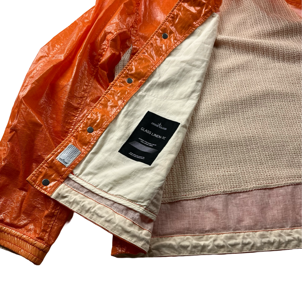 Stone Island 2022 Shadow Project Glass Linen Jacket Orange - Medium