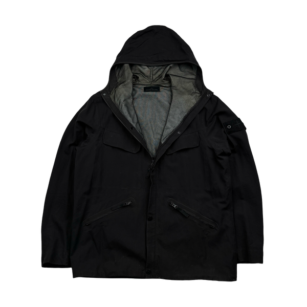 Stone Island 2016 Black Ghost Piece Water Repellent Wool Jacket - XL