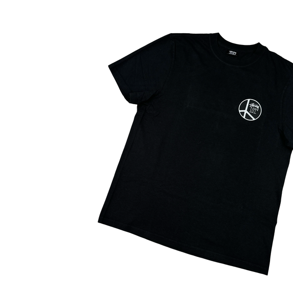 Stussy Black Cotton Graphic T Shirt - Medium