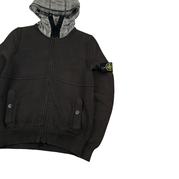 Stone Island 2014 Brown Zipped Heavyweight Knit Jumper - Medium