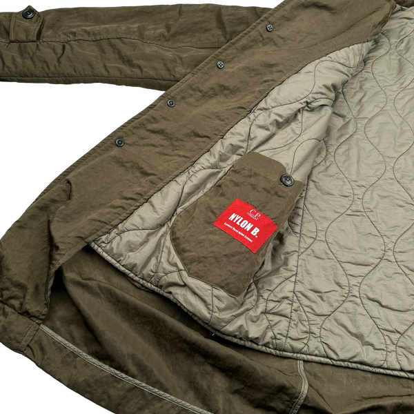 CP Company Khaki Nylon B Shimmer Lens Viewer Collared Jacket - Large