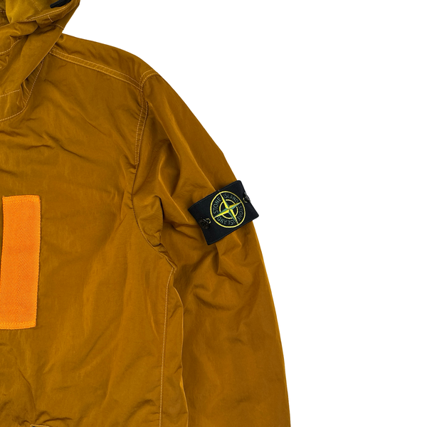 Stone Island 2017 Orange Nylon Metal Flock Hooded Jacket - Medium