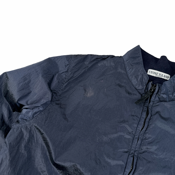 Stone Island 2007 Navy Nylon Metal Quilted Bomber Jacket - Medium