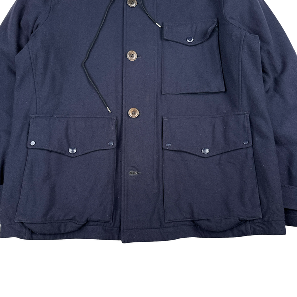 Cp Company B Drill Navy Front Pockets Buttoned Lined Jacket - XXL