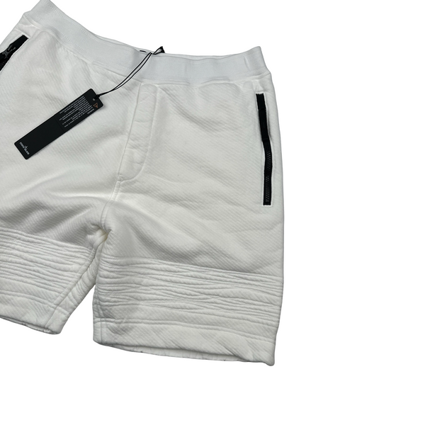 Stone Island 2022 White Compass Thick Cotton Shorts - Medium