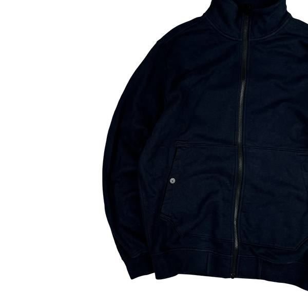 Stone Island 2023 Navy Cotton Zip Up Jumper - Large