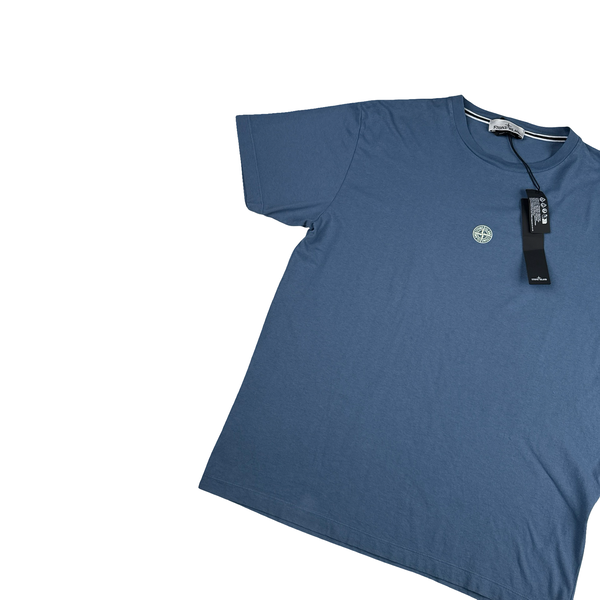 Stone Island 2023 Blue Spellout Graphic T Shirt - XL